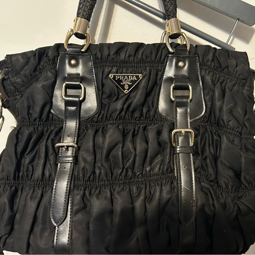 Prada Black Ruched Handbag